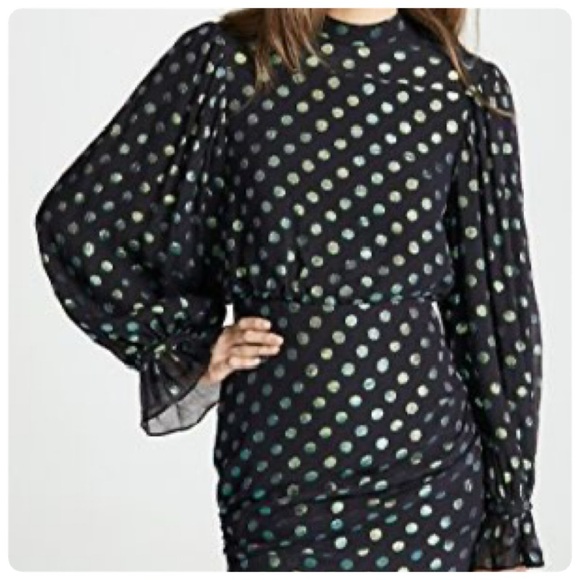 SALONI RINA SILK POLKA DOT MINI DRESS SIZE 8 US - Picture 8 of 16
